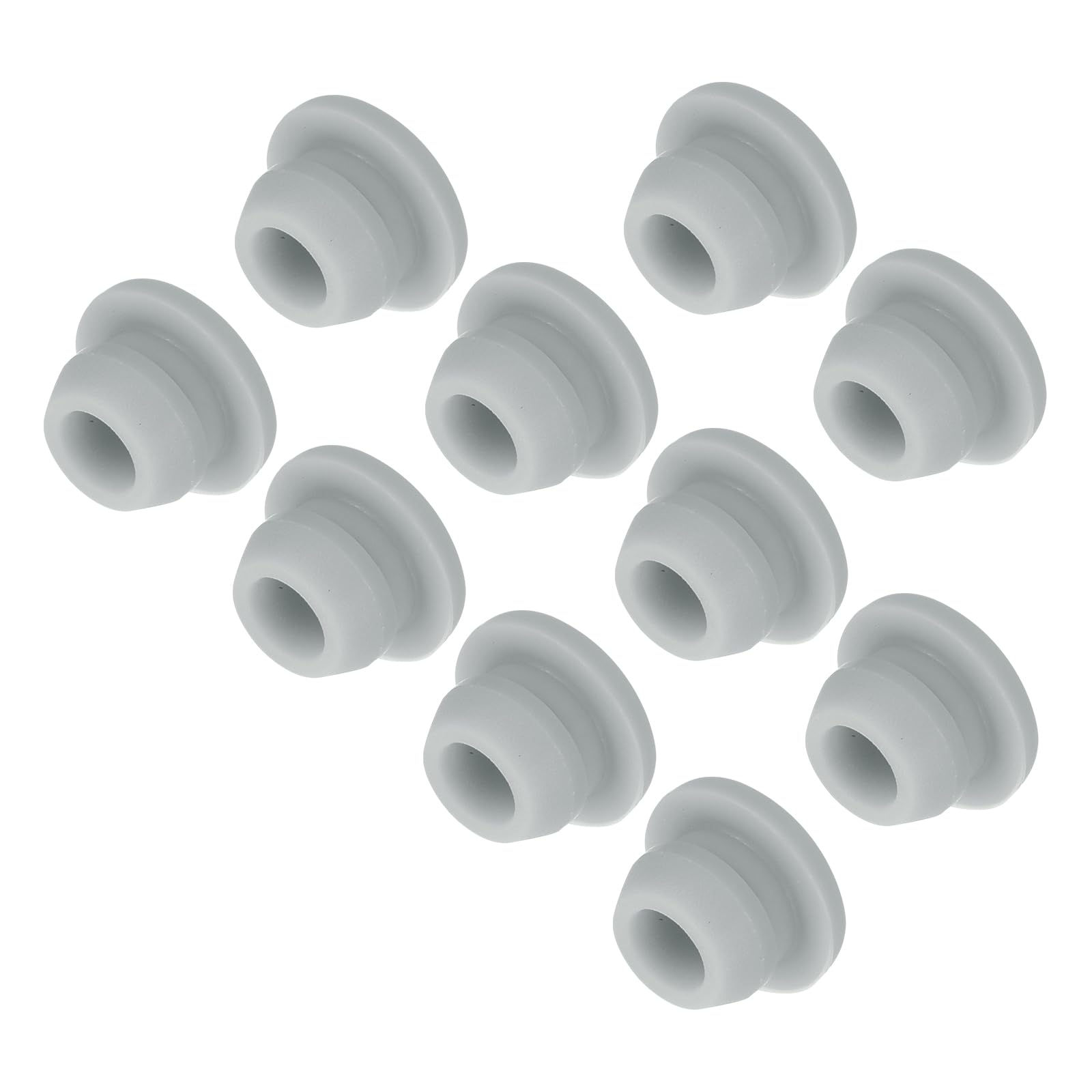 MECCANIXITY 10pcs Silicone Snap in Locking Hole Plugs,7mm/0.3 Inch Mounting Diameter Narrow Groove Width 2mm Panel Seal Cover Round for Kitchen Bulkheads Waterproof Sealing Plugs Grey