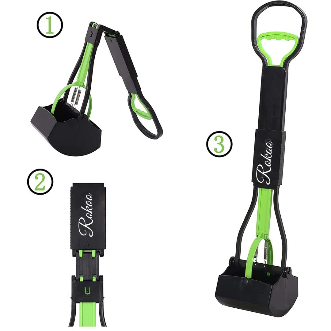 Rokoo Pooper Scooper for Large Small Dogs, Folding Dog Poop Scooper, Durable Spring and Premium Materials,Easy to Use for Grass, Dirt, Gravel Pick Up Shovel (Large) 2
