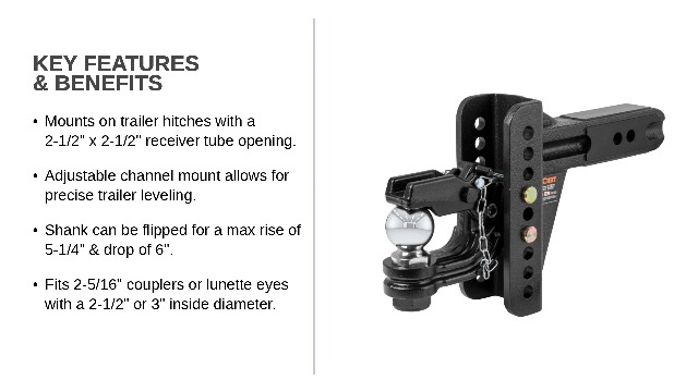3 Position Pintle Hook Mount, Adjustable Pintle Mount 4410lbs - View #5