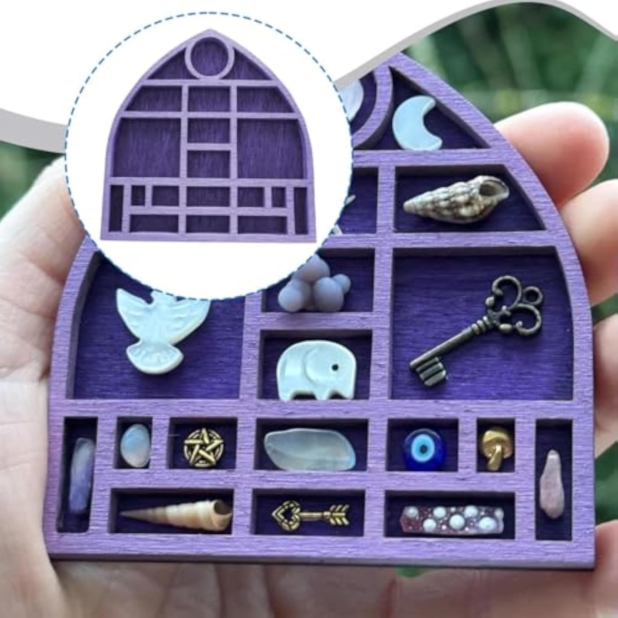 Miniature Trinket Shelf Home Decoration, Wooden Display Tray