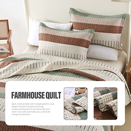 Y-Plwomen King Size Quilt 100% Cotton Quilt King Size, 3 Piece King Striped Quilts, Farmhouse King Size Quilt Lightweight Cozy Quilt King Size #TOP5