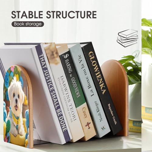 Sujetalibros de cachorro maltés resistente para evitar la caída de libros 8