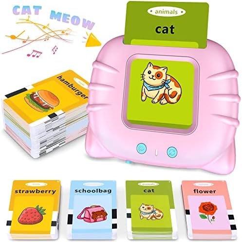 Talking Flash Cards, Toddler Toys for 2 3 4 5 6 Year Old Boys Girls, Kids Birthday Gifts, Educational Cognitive Electronic Learning Toy, Speech Therapy Toy, Sensory Toys for Autism