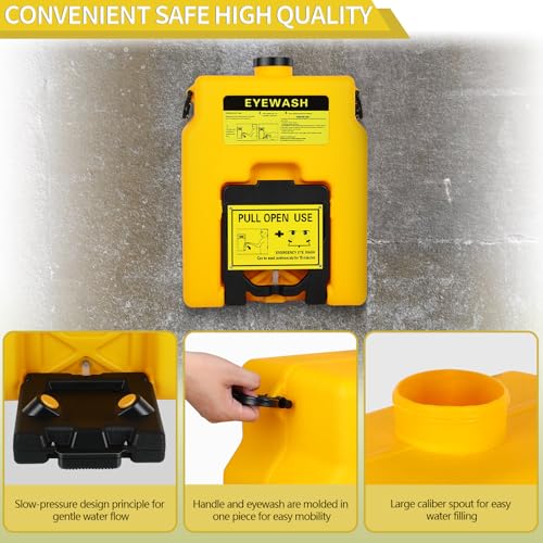 Image of Portable Eye Wash Station OSHA Approved, 14 Gallon Wall Mounted Eyewash Stations, Dual Spray Emergency Eye Wash Station Lasting for 15 Minutes, First Aid Eyewash Units, Eyes Irrigation Equipment