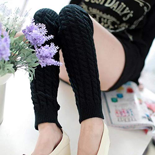 Image of Erioctry 1Pair Women Knit Winter Thermal Warm Leg Warmers Crochet Knitted Long Socks Boot Cuffs Topper Knee Brace Pads Knee Warmers Clothing Accessories for Women
