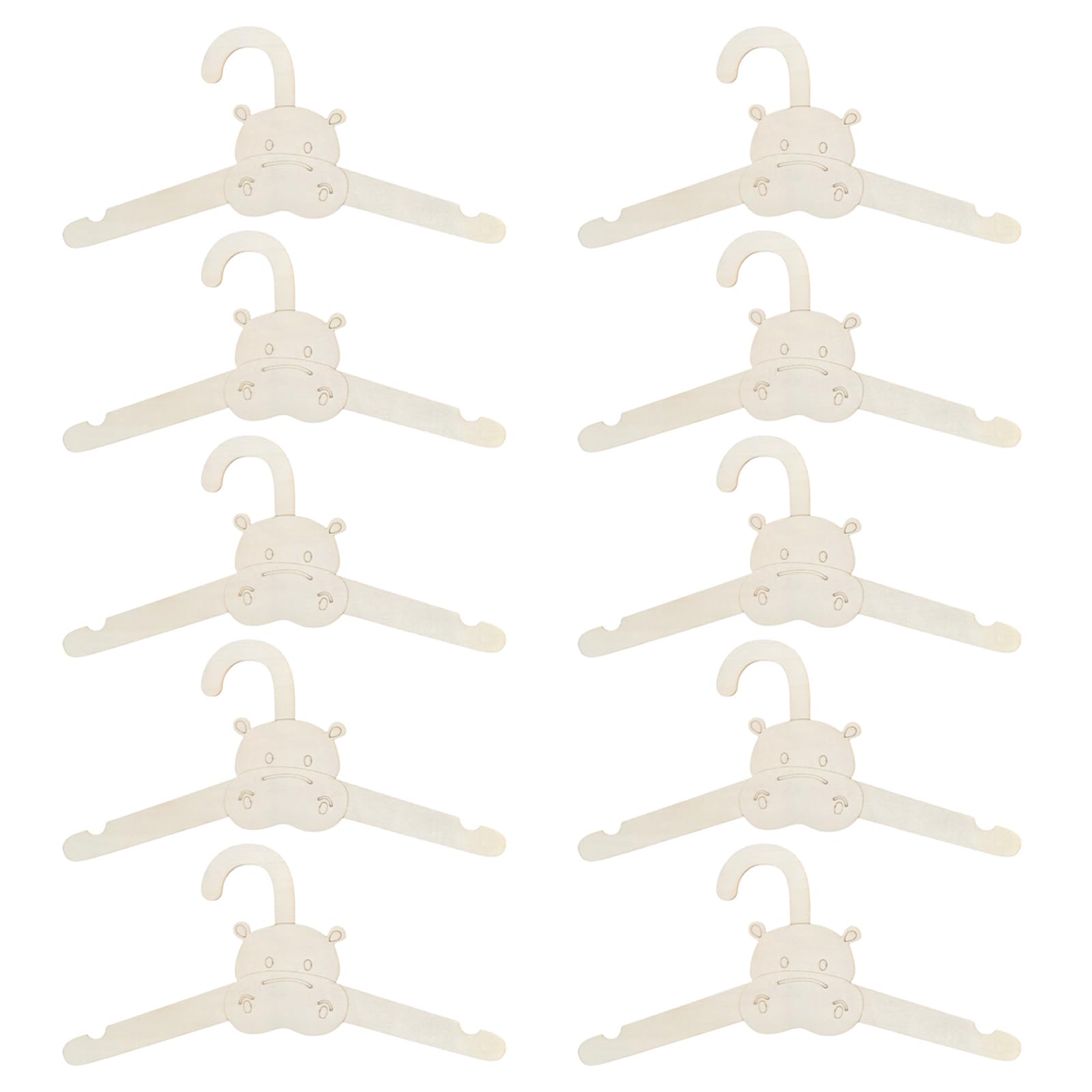 Kalttoy C 10 Pieces Set Fashionable Sturdy Wood Hangers For Kids Without Slip Designs Baby Lothes Hangers For Nursery Use Nursery Loset Organizers