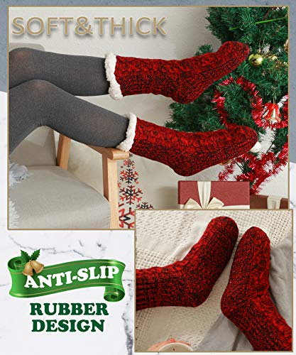 Image of EBMORE Women Slipper Fuzzy Socks Fluffy Cozy Cabin Warm Winter Soft Thick Comfy Fleece Non Slip Home Socks