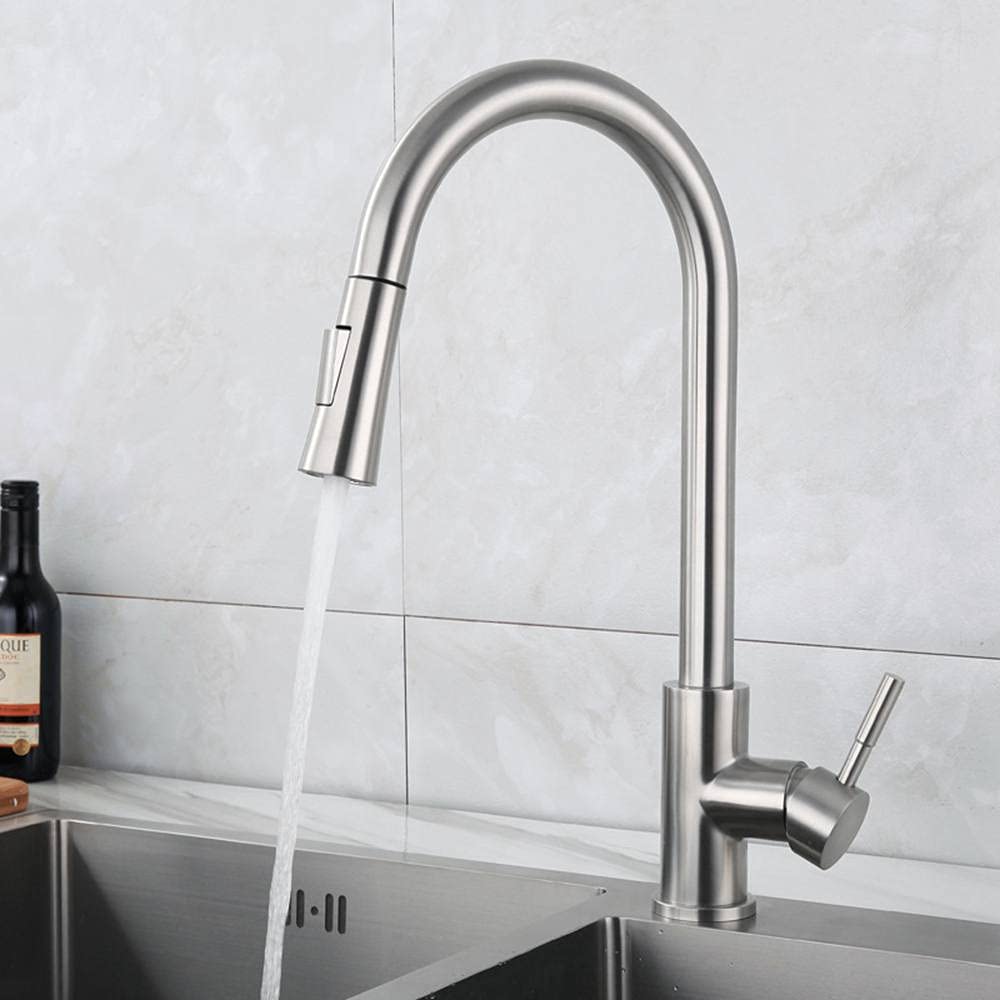Robinet d'évier de cuisine idéal pour le bar ou la ferme avec mitigeur eau chaude et froide fluide