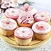 50 PCS Edible Cherry Blossoms Cupcake Toppers Edible Cherry Blossoms Flowers Cake Decorations for Spring Tea Party Cherry Themed Birthday Party Baby Shower Bridal Engagement Anniversary baked goods
