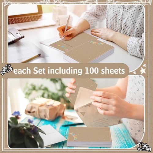 Image of Spiareal 100 Pcs Blank Note Cards Index Card, Kraft Paper, 4 x 6 in, Banner