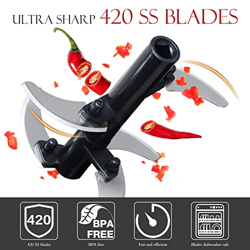 Image of Ourokhome Manual Food Processor Vegetable Chopper, Portable Hand Pull String Garlic Mincer Onion Cutter for Veggies, Ginger, Fruits, Nuts, Herbs, etc., 900ml, Black