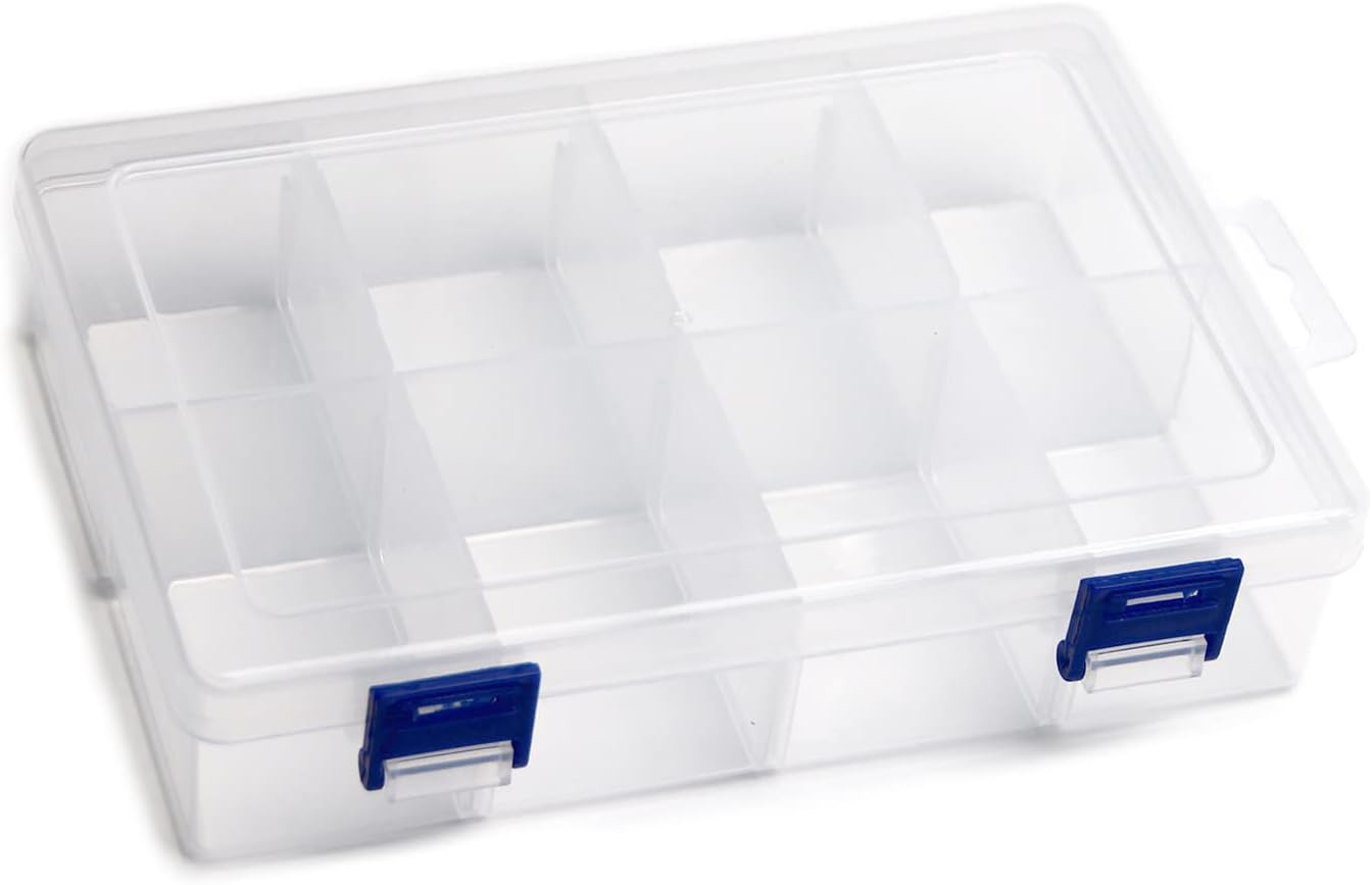 Component Storage Box 200x130x45mm Adjustable Divider 8 Grids Removable Compartment PP Organizer for Jewelry Beads Earring Container Tool Fishing Hook Small Accessories 1Pcs