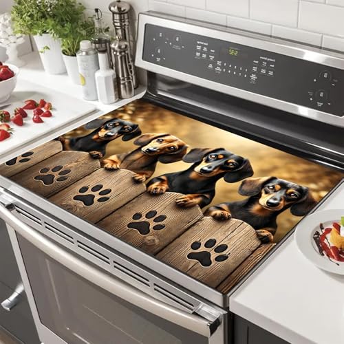 Image of HOMETITUTE Dachshund Dog Stove Cover 28x20 Diatomite Heat Resistant Mat
