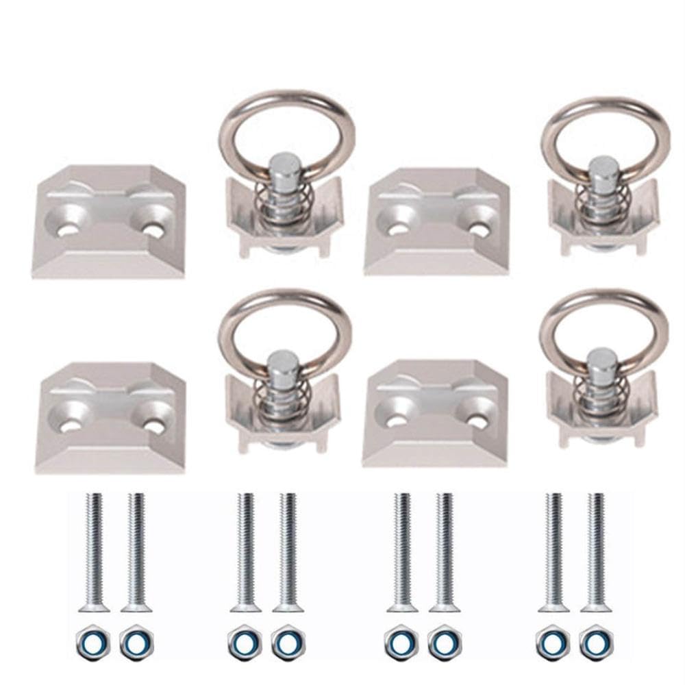 4 Paquetes de Paquete en el de Punto de Anclaje Atado Redondo y un Ajuste de Pista Cuadrada con liberación rápida para la Cama de Recogida Compatible con la mayoría de los Modelos(4Pack Square SL)