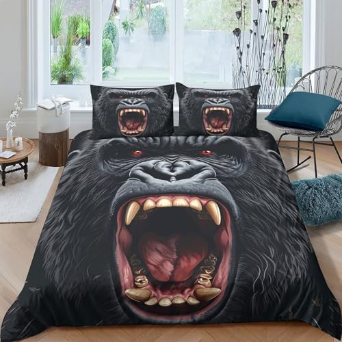 Housse de Couette Microfibre Résistante et Ultra Douce Effet 3D Super King