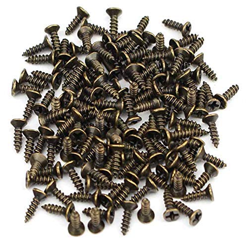 Hawk Eye Antique Polished Small M2x8 Screws 2mm Dia & Length 8mm Approx-500pcs (BRONZE)