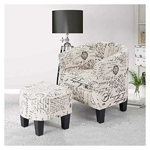 HomyDelight Arm Chair, Recliner & Sleeper Chair, Barrel Accent Linen Fabric Upholstered Chair Tub Chair, Beige