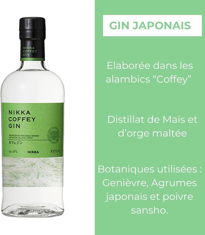 NIKKA - Coffey Gin, avec étui - Gin - Notes d'agrumes - Origine
