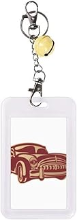 Funda protectora para tarjetas de crédito, diseño de coches clásicos, color rojo oscuro