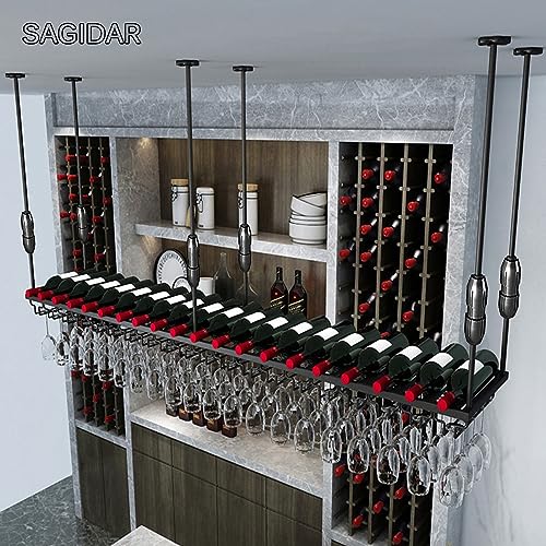 Soporte colgante para copas y botellas de vino 60cm miniatura 7
