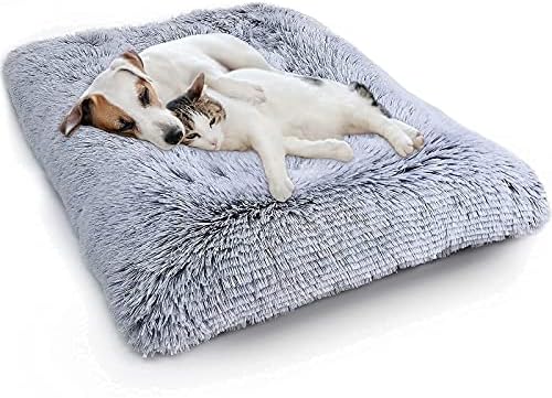 WAYIMPRESS Large Dog Crate Bed Crate Pad Mat for Medium Small Dogs&Cats,Fulffy Faux Fur Kennel Pad Comfy Self Warming Non-Slip Dog Beds for Sleeping and Ease Anxiety (36″x23.5″x4, Grey) WAYIMPRESS Large Dog Crate Bed Crate Pad Mat for Medium Small Dogs&Cats,Fulffy Faux Fur Kennel Pad Comfy Self Warming Non-Slip Dog Beds for Sleeping and Ease Anxiety (36″x23.5″x4, Grey)