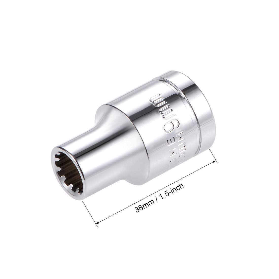 1/2-inch Drive E9 Universal Spline Socket Shallow 12 Point Cr-V