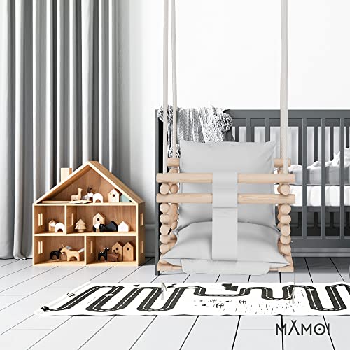 MAMOI® Baby schommel 3 in 1 + VEILIGHEIDSGORDEL | 190-260cm Plafondhoogteverstelling | Schommel baby hout | Schommel… - Image 6