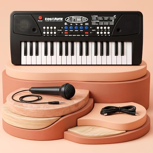 Image of Kidsmate Piano Keyboard for Kids with Mic, 37 Keys Music Toy, Electronic Piano with Recording Feature Builds Creativity & Rhythm Skills, Educational Musical Toy for Kids 3+ Years & Above