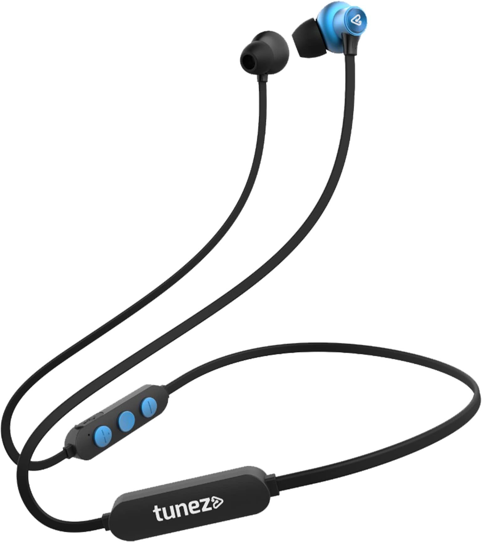 tunez Rhythm R30 in Ear Wireless Bluetooth Neckband Earphone with 10mm Drivers, Bluetooth Version V5.0,24 Hours Play Time,IPX5, Fast Charging, Magnetic Tips and Light Weight Design(Blue)