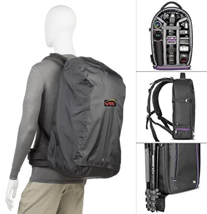 Image of VTS DSLR Camera Backpack Bag Waterproof Shock Proof For Lens Accessories Bag For Camera Camera Bag N001, Black