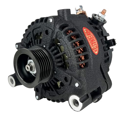 Powermaster - Alt Denso/Jeep Black Wrinkle 245A 6 Grv Solid Pulley