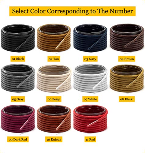 Shoemate Wax Round Shoelaces For Boots And Dress Oxford Shoes, Shoe Strings, 01 Black, 50"(127Cm) 4-Hei War-127-4 #TOP4
