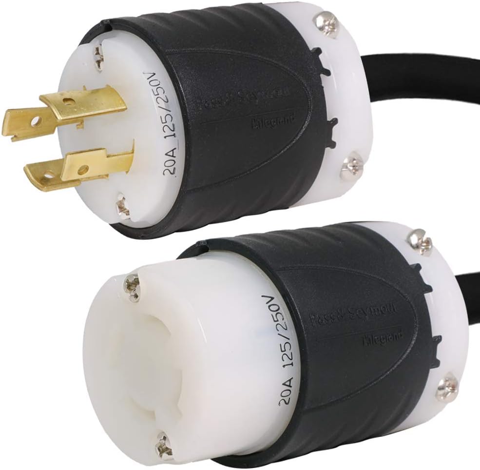 IronBox Electric NEMA L14-20P to L14-20R Extension Power Cord - 20A, 125/250V, 12/4 SJOOW - UL Listed Twist Lock Plug Adapter - Heavy Duty Power Cable for Generator, Data Centers & More (25ft, Build)