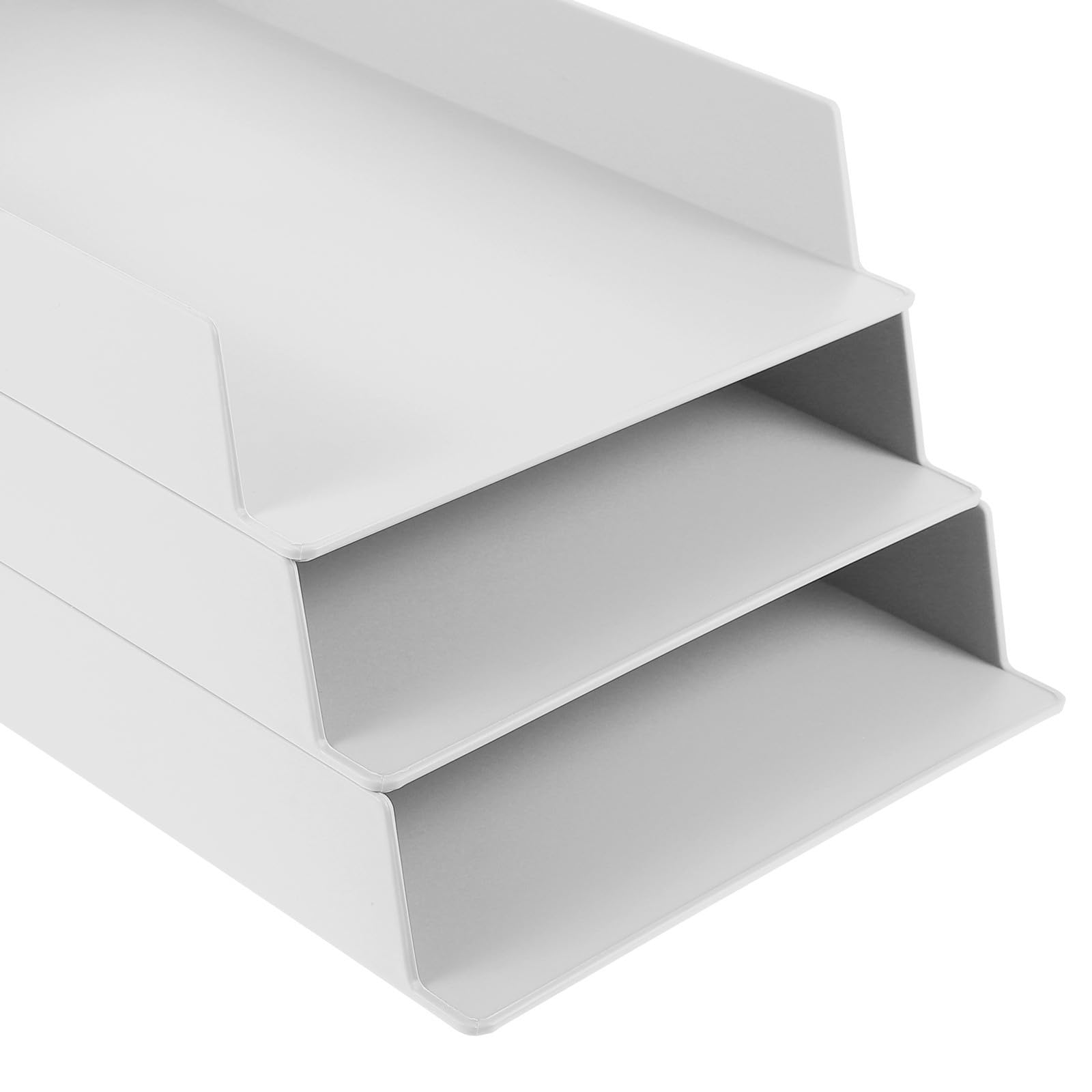 Organizer per Documenti da Scrivania Set 3 Pezzi in Abs Bianco, Scatole Portadocumenti Leggere e Multifunzione ad Alta Capacità per Ufficio e Dormitorio