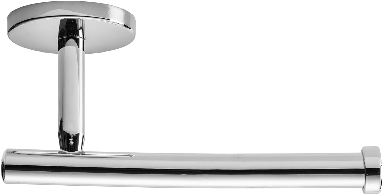 Croydex Hampstead Toilet Roll Holder - Durable Zinc Alloy Construction, Chrome Plated Finish, All Fixings Included, Easy to Fit, Wall Mounted Toilet Paper Holder, 6x17x8cm