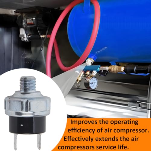 LKRXW Druckschalter für Kompressor 8-10 Bar Luftpumpe Schalter 1/8\ NPT Luftkompressor Steuerschalter Automatische Druckregelventil für Kompressoren DC 12V 24V AC 110V 220V