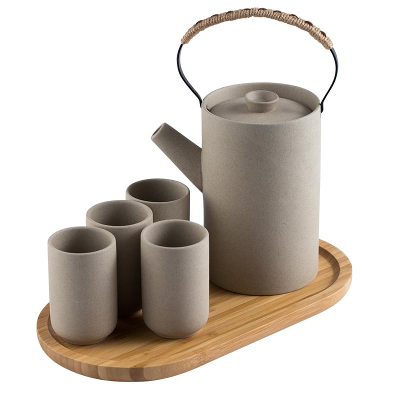 Jarra Juego de tazas agua frías cerámica creativa con bandeja