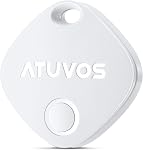 ATUVOS Air Étiquette de suivi 4 Pack, Smart Key Finder Bagage Tracker Compatible avec Apple Find My (iOS Seulement, Android non pris en charge), Bluetooth Item locator pour les sacs, Valises, Portefeuille, Batterie remplaçable.