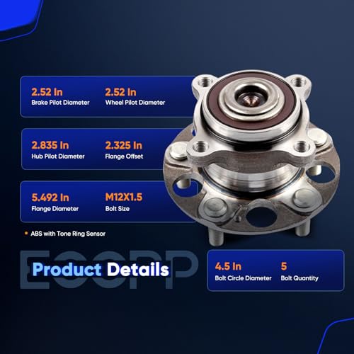 Image of ECCPP 512353 Wheel Bearing Hub Assembly for Acura TSX 2009-2014