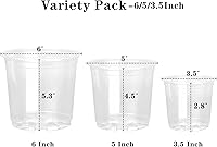 Vista 2 de Paquete de 21 macetas transparentes de vivero de 3.5/5/6 pulgadas para plantas, macetas transparentes para plantas con agujeros de drenaje, macetas