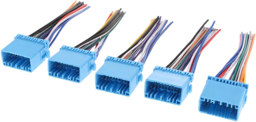 5 Pcs Car Stereo Radio Wire Harness Adapter Connector Compatible With 150x35mm Models