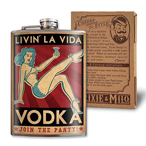Trixie and Milo Livin' La Vida Vodka - 8oz Flask for Women