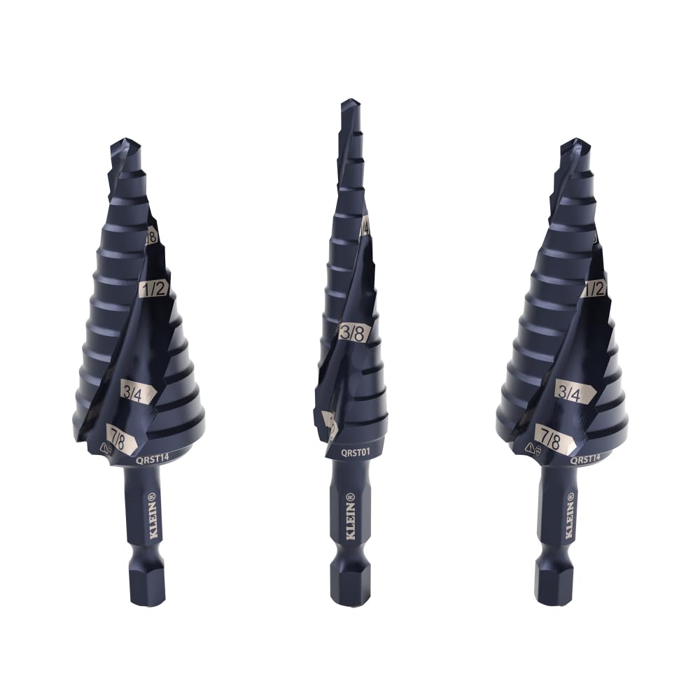 Embouts étagés antichoc Klein Tools QRST2S avec tige hexagonale et foret étagé aluminium