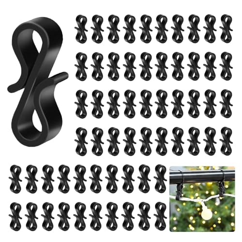 Wvbzf 60 PCS Gutter Hooks for Outdoor Lights Durable Gutter Clips for Outdoor Lights Icicle & String Lights Versatile Gutter Clips and Gutter Hooks for Christmas Halloween Garden & Party Decor