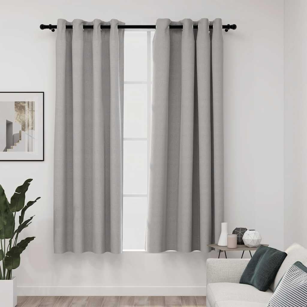 Rideau occultant thermique pour chambre et salon opaque gris 140x175