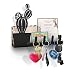 KukuPua Cactus Wall Key Holder, Mail Organizer, Decorative Key Rack, 4 Key Hooks, Metal Wall Decor Home Office, Black Two Succulent Shaped Key Chains