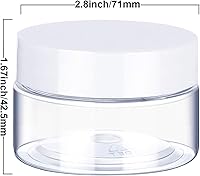 Vista 22 de 6 Pack 6oz Plastic Jars Containers with Lids Wide-mouth Refillable Leakproof Reusable Round Empty Jars for Travel Cosmetic Dry Food Spice Candy Clear