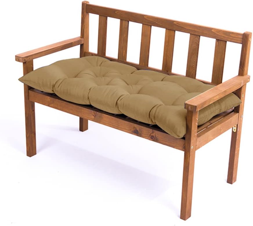Srutirbo Indoor Outdoor Bench Cushion, Waterproof Swing Cushion Seat Chair Replacement Pads Pillow for Lounger Garden Furniture Patio Metal Wooden (Khaki, 39 * 20inch)