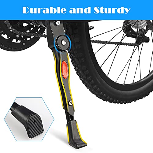 Yirilan Bike Kickstand - Adjustable Bicycle Kickstand with Bike Bell,Bicycle Kick Stand for 22 24 26 Inch Kids Bike/MTB/700c/ Road/Mountain Bike