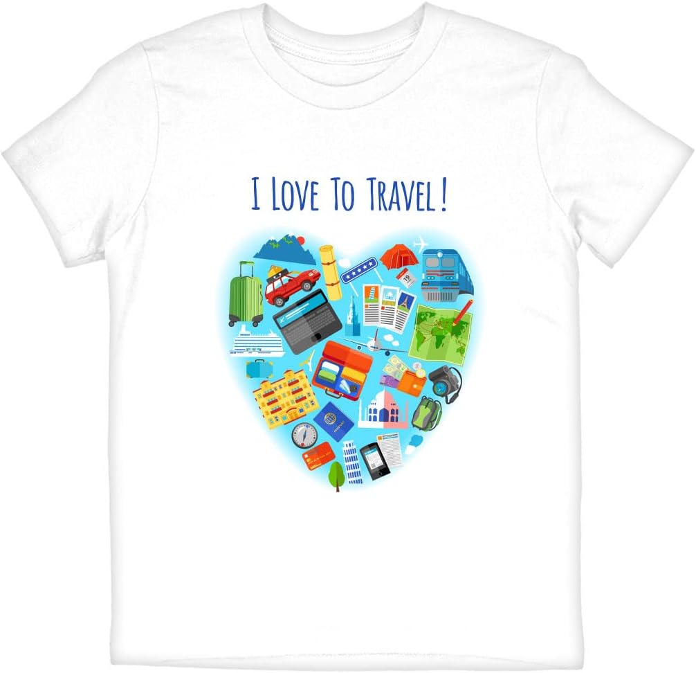 Travel Love Kids' T-Shirt - Heart T-Shirt - Cute Tee Shirt for Kids